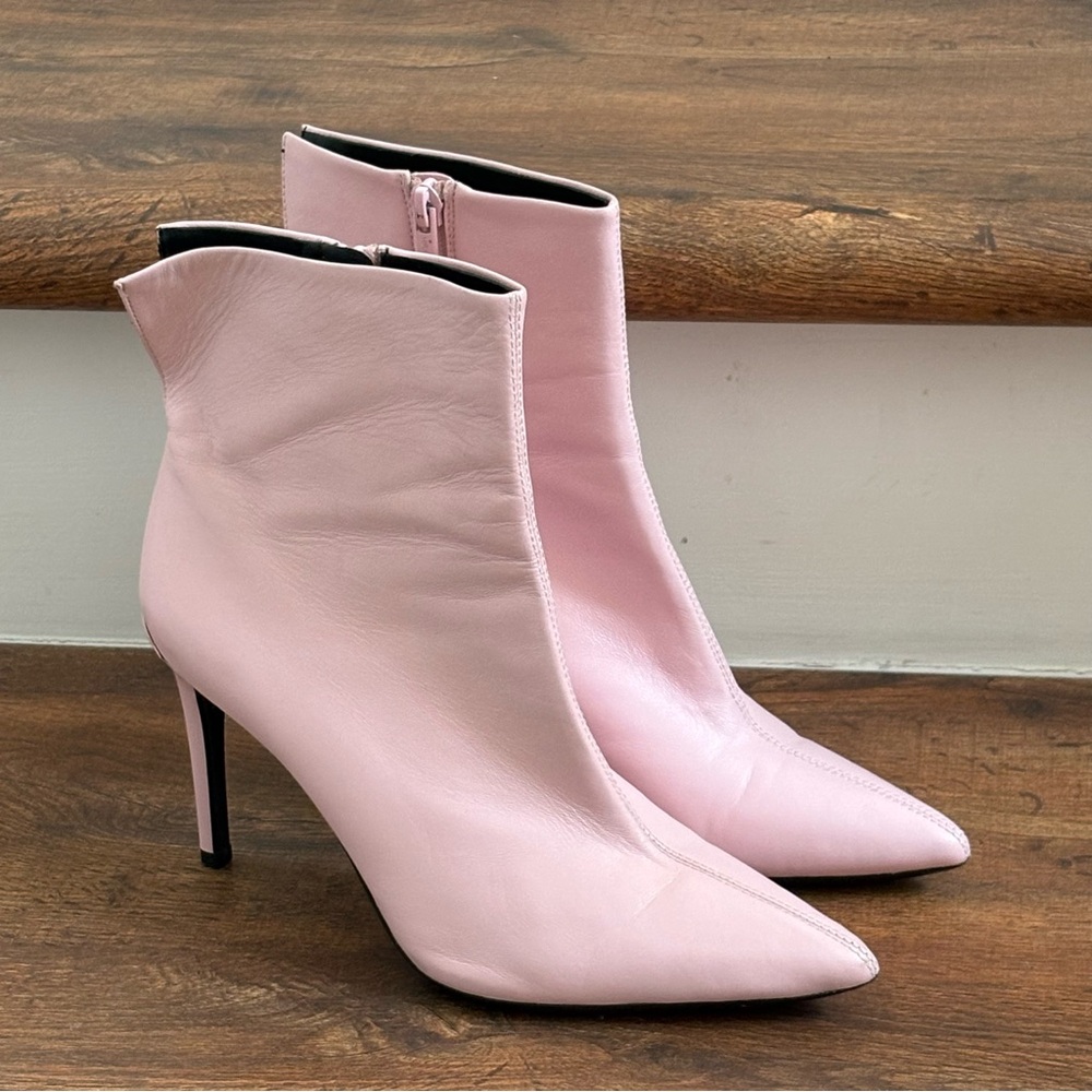 Calvin Klein Leather Pink Ankle Boots Size 7.5